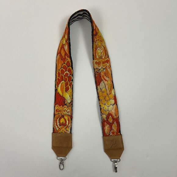 Hiptipico Hand-Embroidered Camera / Bag Strap - Orange - Picture 2 of 12